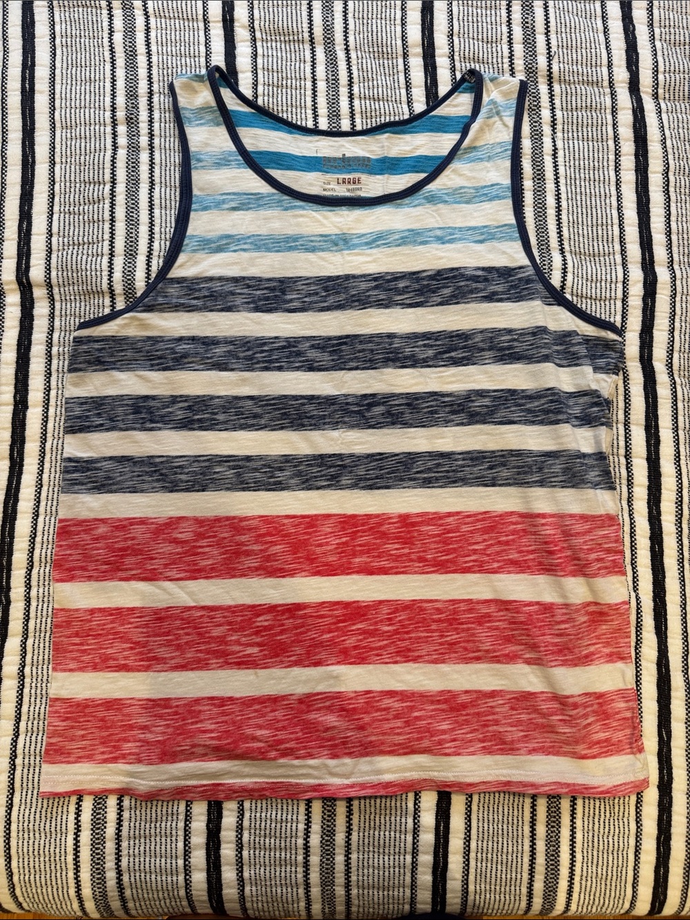 Men’s tank top, red white and blue